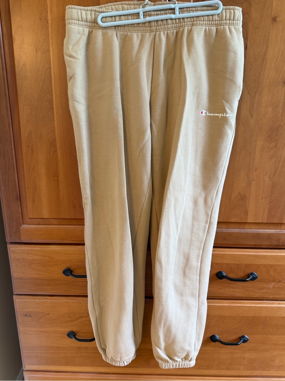 Champion Women’s Tan Fleece Jogger Sweatpants with Logo